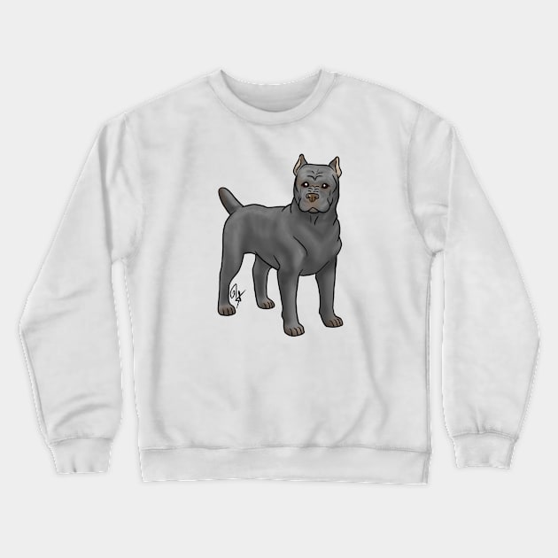 Dog - Cane Corso - Cropped Gray Crewneck Sweatshirt by Jen's Dogs Custom Gifts and Designs